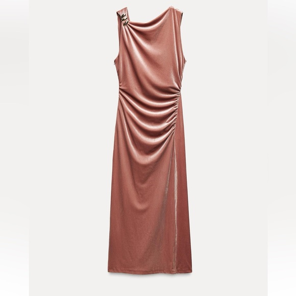 Zara Pink Midi Dress - Picture 1 of 3